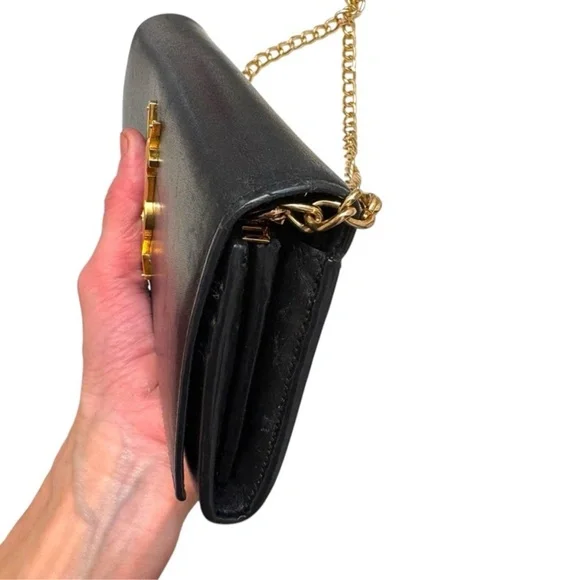 Saint Laurent YSL gold logo clutch bag wallet custom WOC - Picture 7 of 16